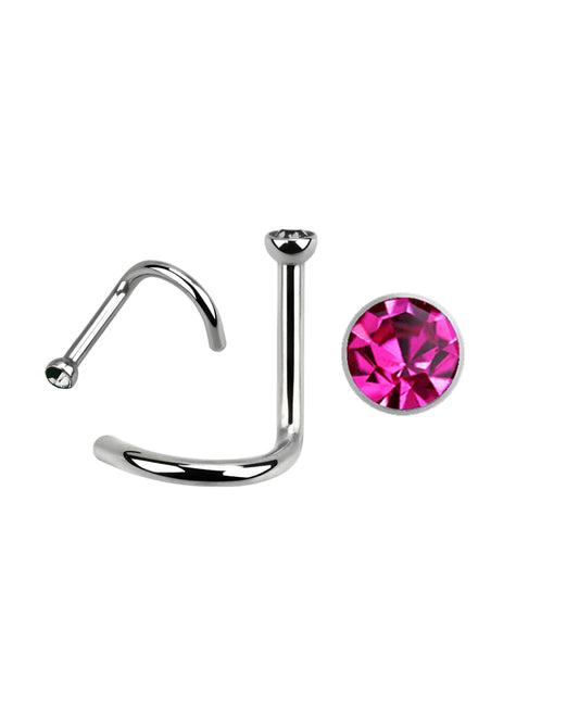 Dark Pink Gem - 18g - Nose Twist