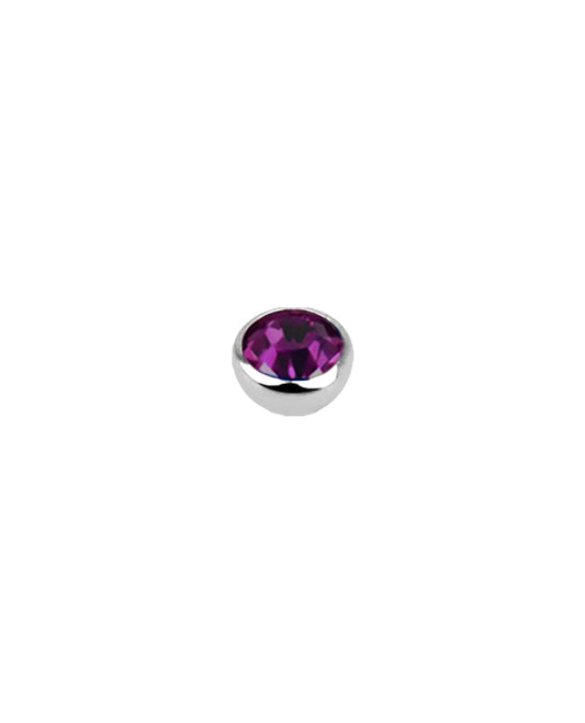 16g - Dark Purple - 3mm Gem - Half Ball End