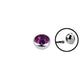 16g - Dark Purple - 3mm Gem - Half Ball End