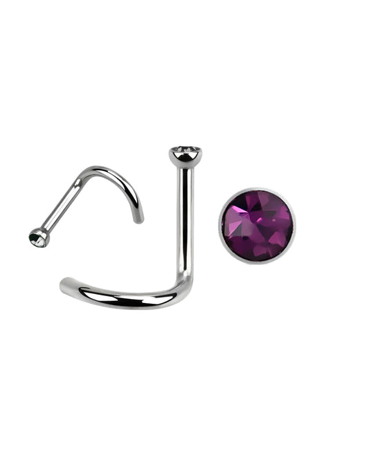 Dark Purple Gem - 18g - Nose Twist