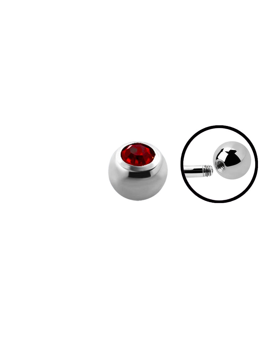 14g - Dark Red - Gem Ball End