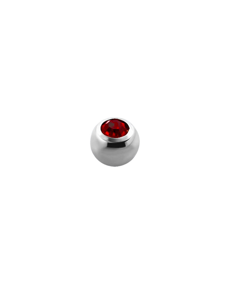 14g - Dark Red - Gem Ball End