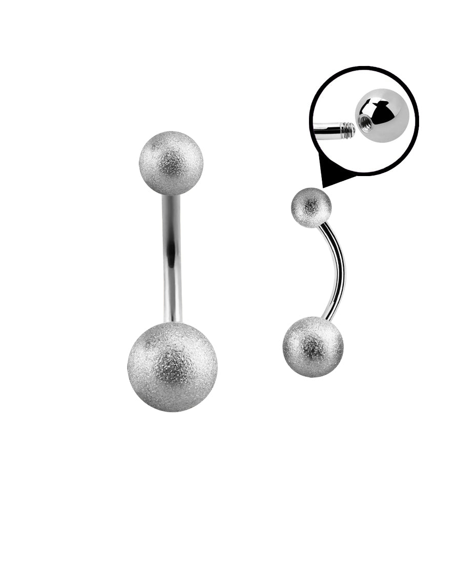 Frosted Steel - 14g - Navel Barbell