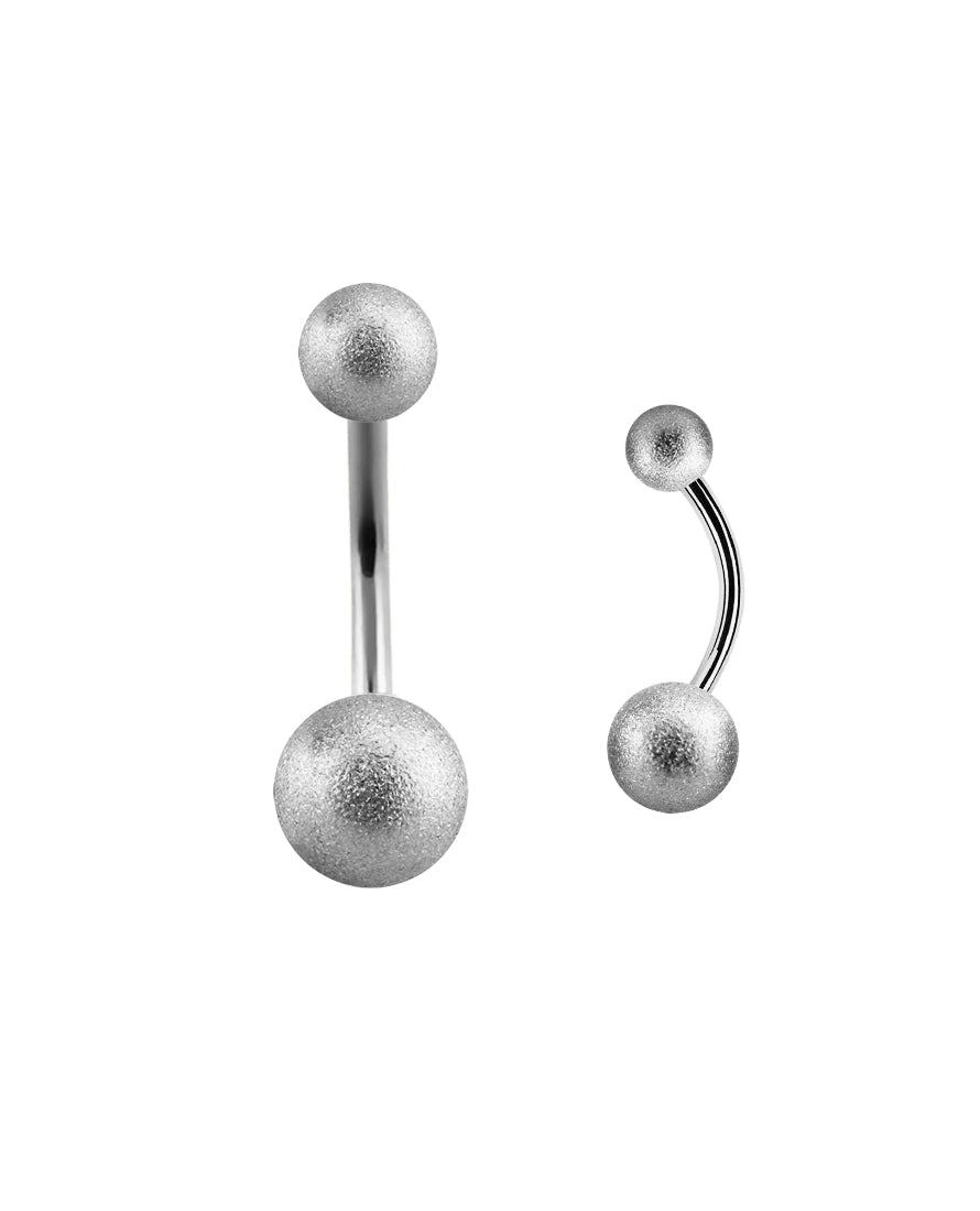 Frosted Steel - 14g - Navel Barbell