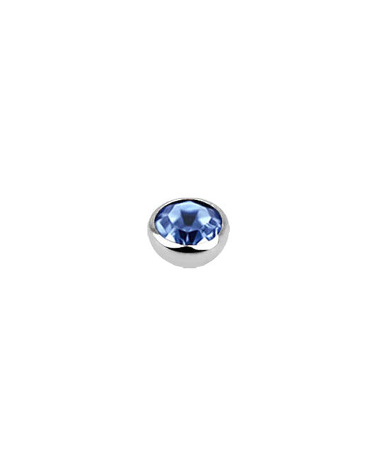 16g - Light Blue - 3mm Gem - Half Ball End