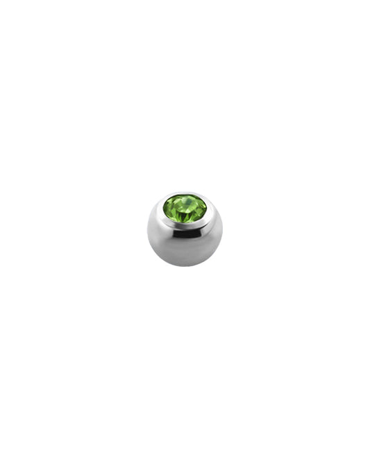14g - Light Green - Gem Ball End