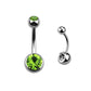 Light Green Gem - 14g - Navel Barbell