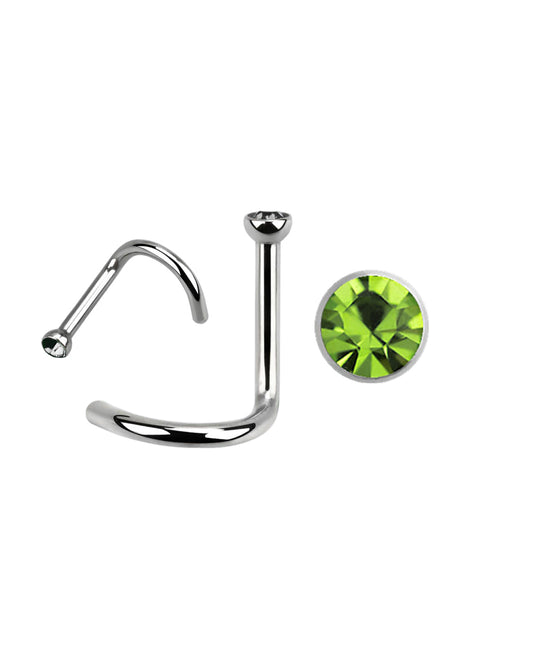 Light Green Gem - 18g - Nose Twist