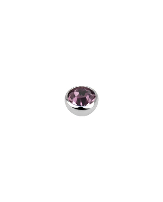 16g - Light Purple - 3mm Gem - Half Ball End