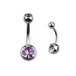 Light Purple Gem - 14g - Navel Barbell