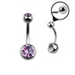 Light Purple Gem - 14g - Navel Barbell