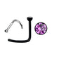 Light Purple Gem/Black Stud - 20g - Nose Twist