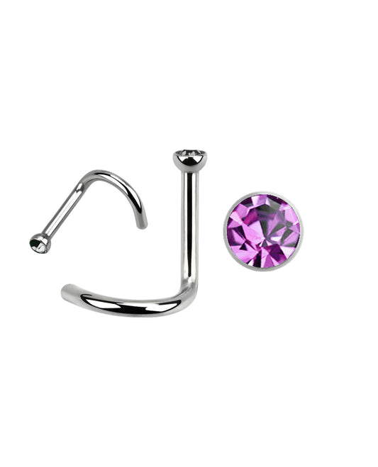 Light Purple Gem - 18g - Nose Twist