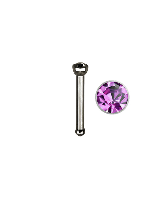 Light Purple Gem/Titanium - 18g - Nose Bone