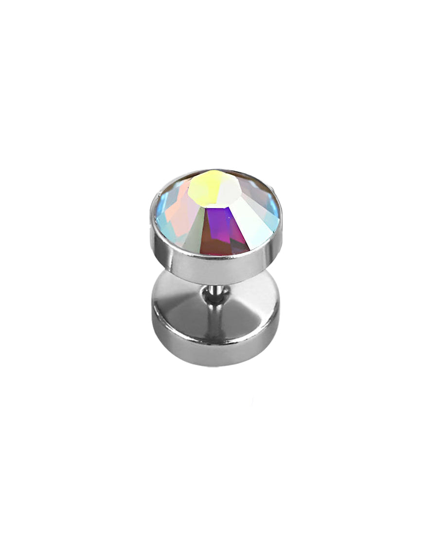 Multi Clear Gem - 8mm Steel - 16g - Fake Plug