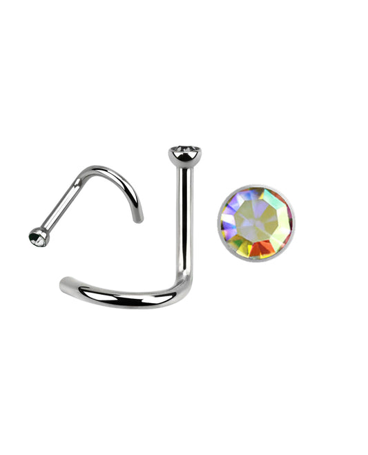 Multi Clear Gem - 18g - Nose Twist