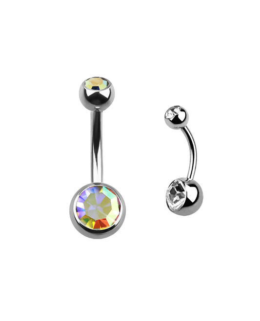 Multi Clear Gem - 14g - Navel Barbell