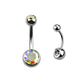 Multi Clear Gem - 14g - Navel Barbell