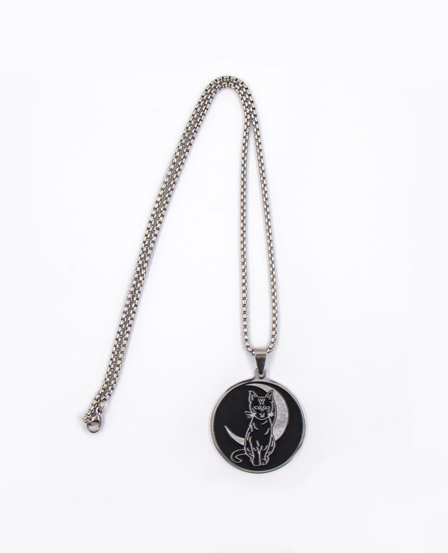 Moonlight Black Cat - Necklace