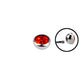 16g - Orange/Red - 3mm Gem - Half Ball End