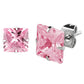 Pink - Square Gem - 3mm-5mm