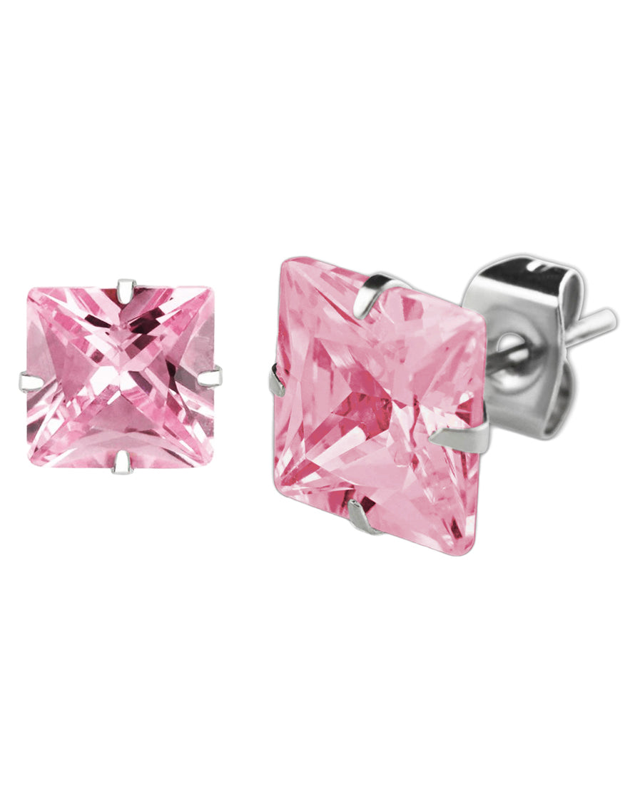 Pink - Square Gem - 3mm-5mm