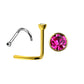 Pink Gem/Gold Stud - 20g - Nose Twist