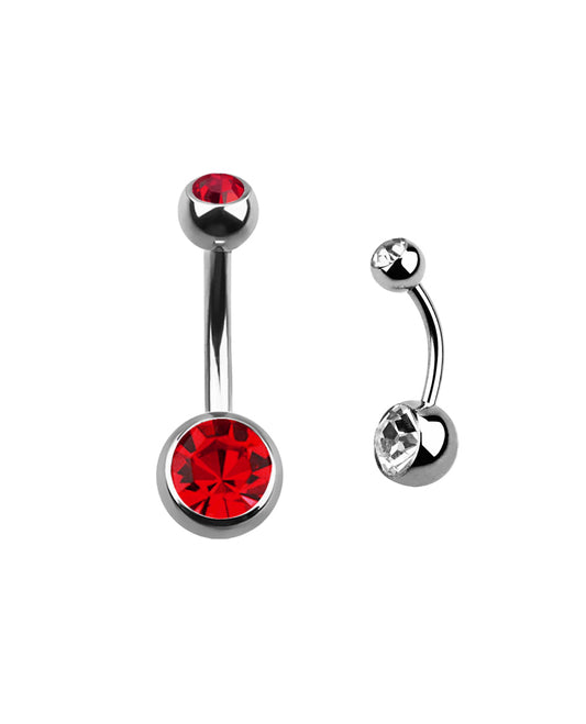 Red Gem - 14g - Navel Barbell