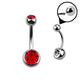 Red Gem - 14g - Navel Barbell