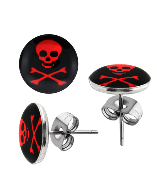 Skull & Crossbones (Red) - Round