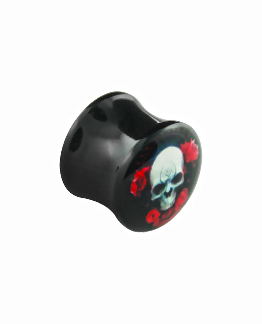 Skull n Roses - Acrylic Plug