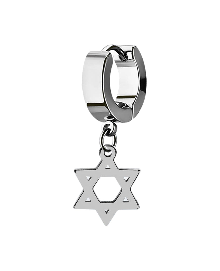 Star Of David - Dangly - 16g - Steel - 4mm Huggie